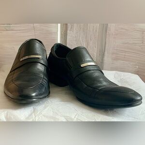 Roberto Botticelli Black Leather Slip-On Loafers